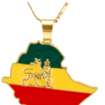 45cm Chain Map of Ethiopian Pendant Necklace 18K Gold Plated Pendant Jewelry Map Chain