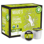Maud's Organic Ethiopian Coffee (Dark Roast Coffee), 24ct. Solar Energy Produced Recyclable Single Serve Fair Trade Single Origin Organic Ethiopian Coffee Pods - 100% Arabica Coffee, KCup Compatible